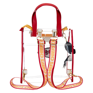 NFL Kansas City Chiefs Clear Convertible Backpack & Tote Crossbody Stadium Bag